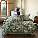 GobekUsa 1000TC Egyptian Cotton Floral Bedding Set: Duvet Cover, Flat/Fitted Sheet, Pillowcase