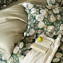 GobekUsa 1000TC Egyptian Cotton Floral Bedding Set: Duvet Cover, Flat/Fitted Sheet, Pillowcase