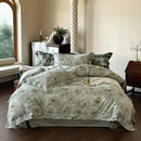 GobekUsa 1000TC Egyptian Cotton Floral Bedding Set: Duvet Cover, Flat/Fitted Sheet, Pillowcase