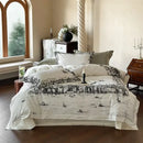 GobekUsa 1000TC Egyptian Cotton Floral Bedding Set: Duvet Cover, Flat/Fitted Sheet, Pillowcase