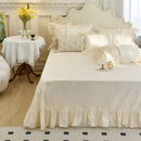 GobekUsa Elegant Heart Embroidery Lace Princess Wedding Bedding Set