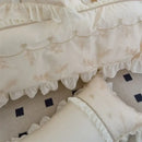 GobekUsa Elegant Heart Embroidery Lace Princess Wedding Bedding Set