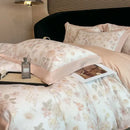 GobekUsa Eucalyptus Fiber Flowers Bedding Set: Duvet Cover, Bed Sheet, Pillowcase - 4Pcs