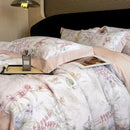 GobekUsa Eucalyptus Fiber Flowers Bedding Set: Duvet Cover, Bed Sheet, Pillowcase - 4Pcs