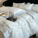 GobekUsa Eucalyptus Fiber Flowers Bedding Set: Duvet Cover, Bed Sheet, Pillowcase - 4Pcs