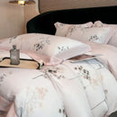 GobekUsa Eucalyptus Fiber Flowers Bedding Set: Duvet Cover, Bed Sheet, Pillowcase - 4Pcs