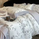 GobekUsa Eucalyptus Fiber Flowers Bedding Set: Duvet Cover, Bed Sheet, Pillowcase - 4Pcs