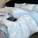 GobekUsa Eucalyptus Fiber Flowers Bedding Set: Duvet Cover, Bed Sheet, Pillowcase - 4Pcs