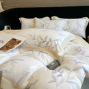 GobekUsa Eucalyptus Fiber Flowers Bedding Set: Duvet Cover, Bed Sheet, Pillowcase - 4Pcs