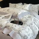 GobekUsa Eucalyptus Fiber Flowers Bedding Set: Duvet Cover, Bed Sheet, Pillowcase - 4Pcs