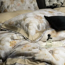 GobekUsa Eucalyptus Fiber Floral Print Bedding Set: Duvet, Sheet, Pillowcases - 4Pcs