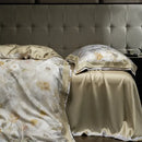 GobekUsa Eucalyptus Fiber Floral Print Bedding Set: Duvet, Sheet, Pillowcases - 4Pcs