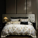 GobekUsa Eucalyptus Fiber Floral Print Bedding Set: Duvet, Sheet, Pillowcases - 4Pcs