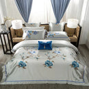 GobekUsa 200S Embroidery Egyptian Cotton Bedding Set for Queen King Linens