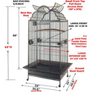 GobekUsa Elegant Large Wrought Iron Bird Cage (24" W)