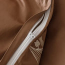 GobekUsa Elegant Lily of the Valley Embroidery Brown Cotton Bedding Set