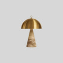 GobekUsa Elegant Natural Marble Table Lamps with Copper Stone Base