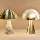 GobekUsa Elegant Natural Marble Table Lamps with Copper Stone Base