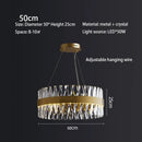 GobekUsa Brushed Gold Rings Crystal Chandelier Ceiling Lamp