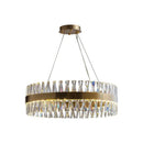 GobekUsa Brushed Gold Rings Crystal Chandelier Ceiling Lamp