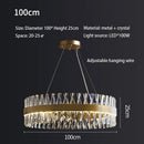 GobekUsa Brushed Gold Rings Crystal Chandelier Ceiling Lamp