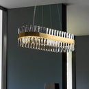 GobekUsa Brushed Gold Rings Crystal Chandelier Ceiling Lamp