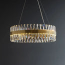 GobekUsa Brushed Gold Rings Crystal Chandelier Ceiling Lamp