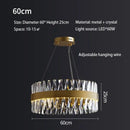 GobekUsa Brushed Gold Rings Crystal Chandelier Ceiling Lamp