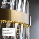 GobekUsa Brushed Gold Rings Crystal Chandelier Ceiling Lamp