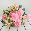 Elegant pink hydrangea decorbites daisy bouquet living room decor by Decorbites