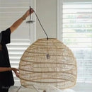 GobekUsa Elegant Rattan Wave Pendant Light for Modern Rustic Home Decor