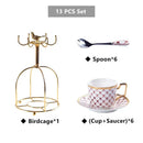 GobekUsa Gold Porcelain Coffee & Tea Set, Elegant Bone China Luxury Ceramics