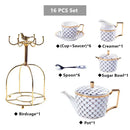 GobekUsa Gold Porcelain Coffee & Tea Set, Elegant Bone China Luxury Ceramics