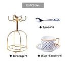 GobekUsa Gold Porcelain Coffee & Tea Set, Elegant Bone China Luxury Ceramics