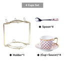GobekUsa Gold Porcelain Coffee & Tea Set, Elegant Bone China Luxury Ceramics