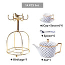 GobekUsa Gold Porcelain Coffee & Tea Set, Elegant Bone China Luxury Ceramics