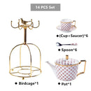 GobekUsa Gold Porcelain Coffee & Tea Set, Elegant Bone China Luxury Ceramics
