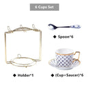 GobekUsa Gold Porcelain Coffee & Tea Set, Elegant Bone China Luxury Ceramics
