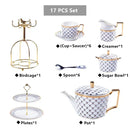 GobekUsa Gold Porcelain Coffee & Tea Set, Elegant Bone China Luxury Ceramics