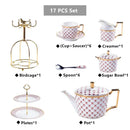 GobekUsa Gold Porcelain Coffee & Tea Set, Elegant Bone China Luxury Ceramics