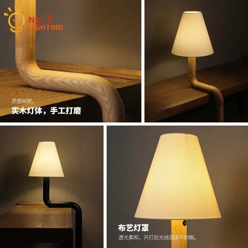 GobekUsa Elegant Solid Wood LED Table Lamp for Study and Bedside Lighting, photo 5 of 8