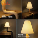 GobekUsa Elegant Solid Wood LED Table Lamp for Study and Bedside Lighting