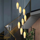 GobekUsa Elegant Tulip Staircase Chandelier: Luxury Decor Hanging LED Lamp for Lobby, Restaurant, Hotel.