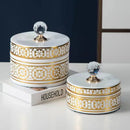 GobekUsa Crystal Ball Ceramic Jewelry Box: Decorative Storage Jar for Home Organization