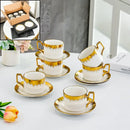 GobekUsa Golden Ceramic Tea Cup Set, Elegant English Afternoon Tea, High Aesthetic Value
