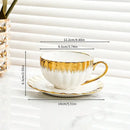 GobekUsa Golden Ceramic Tea Cup Set, Elegant English Afternoon Tea, High Aesthetic Value