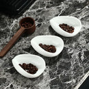 Elegant white ceramic dose trays and tea spoon set for kitchen by Decorbites
