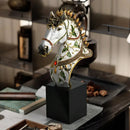 GobekUsa Enamel Horse Sculpture: European Decor Ornament for Home Foyer & Living Room