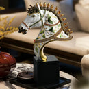 GobekUsa Enamel Horse Sculpture: European Decor Ornament for Home Foyer & Living Room
