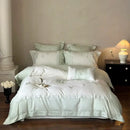 GobekUsa Flowers Embroidery Lace Princess Bedding Set 1000TC Egyptian Cotton Duvet Cover Set